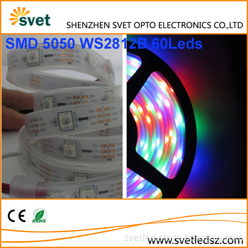 WS2812B Led Strip Light IP67 Tube Waterproof DC5V 60Leds Digital Addressable Blended Colors RGB Black White PCB Available
